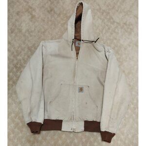 Vintage Carhartt JR116 Active Jacket Hoodie XL Tall Thermal Lined Distressed USA